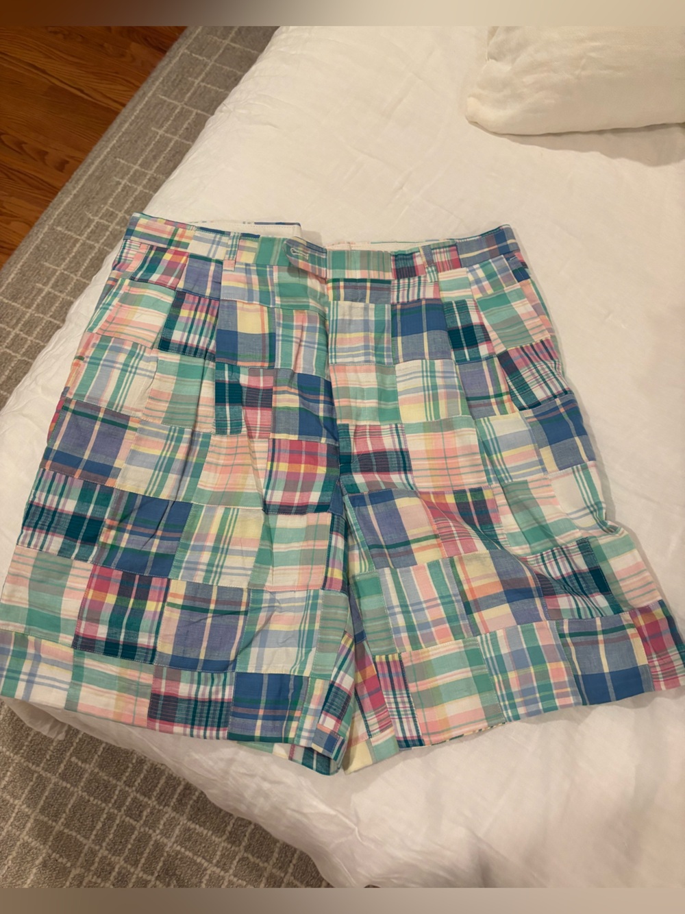 NWOT Berle Pastel Plaid Patchwork Shorts - Blue, Green, Pink, Cream